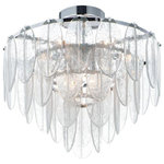 Maxim Lighting - Maxim Lighting 30730CLWTPC Glacier - 9 Light Flush Mount - Hand formed glass petals suspend from a tiered fraGlacier 9 Light Flus Glacier 9 Light FlusUL: Suitable for damp locations Energy Star Qualified: n/a ADA Certified: n/a  *Number of Lights: 9-*Wattage:40w Incandescent bulb(s) *Bulb Included:No *Bulb Type:No *Finish Type:White/Polished Chrome