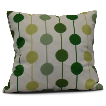 Brady Beads, Stripe Print Pillow, Green, 16"x16"