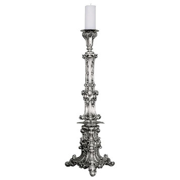 Exquisite Large Silver Plated Candlestick U6