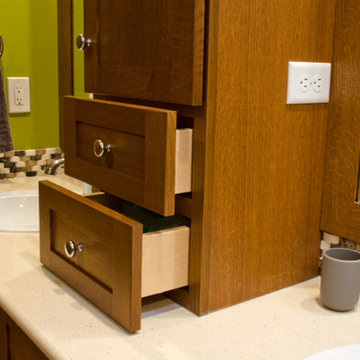 White oak cabinets in a warm Briar color.