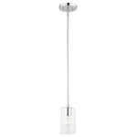Livex Lighting - Livex Lighting 45477-05 Zurich - One Light Pendant - No. of Rods: 3  Canopy IncludedZurich One Light Pen Polished Chrome CleaUL: Suitable for damp locations Energy Star Qualified: n/a ADA Certified: n/a  *Number of Lights: Lamp: 1-*Wattage:100w Medium Base bulb(s) *Bulb Included:No *Bulb Type:Medium Base *Finish Type:Polished Chrome