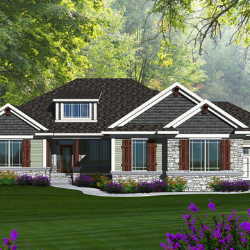 Walkout Craftsman Ranch Plan #45213LL