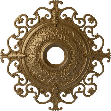 38 3/8"OD x 6 5/8"ID x 2 7/8"P Orleans Ceiling Medallion, Pale Gold