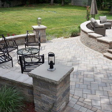 Marlboro, NJ: Freeform Multi-level patio with Alcove Seating