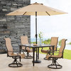 Brigantine 5-Piece Outdoor Dining Set With 4 Contoured-Sling Swivel Rockers