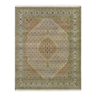City Loft White Tebraz Mahi Design Wool Hand Knotted Oriental Rug 7'10 ...