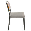 Lumisource Fiji Chairs, Black Metal, Gray and Walnut Wood Accent, Set of 2