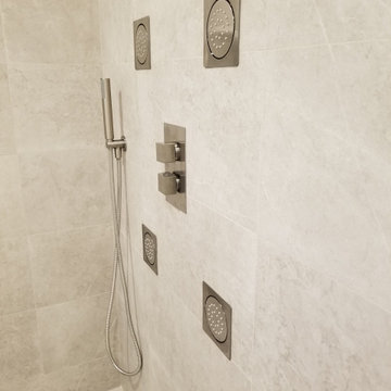 Shower spa system with 4 body jets