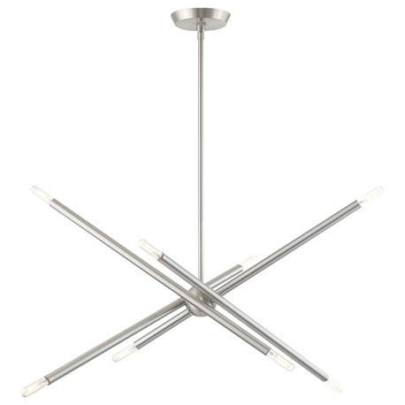 Livex Lighting Soho 8 Light Brushed Nickel Linear Chandelier