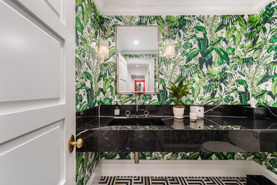 Inspiration for a contemporary powder room remodel in New York