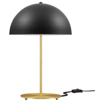 Ideal Metal Table Lamp, Black Satin Brass