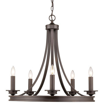 Chandelier 5 Light Steel in Variety of style - 26 Inches high by 27.5 Inches
