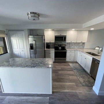 Transitional Condo Kitchen Remodel Done in Artic White Color