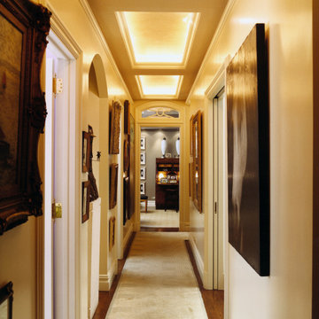 Art-filled hallway