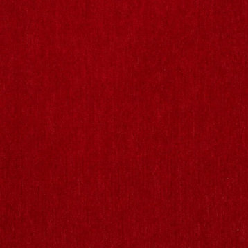 Red, Solid Plush Soft Chenille Upholstery Fabric By The Yard
