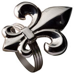 St. Croix Trading - Fleur-de-Lis Napkin Ring, Nickel - Entertain with a classic Fleur de Lis flair. This nickel finished napkin ring is handcrafted and provides an elegant look for your table setting.  Measuring 3x2", each napkin ring offers long-lasting beauty without the 'handle with care' cautions and constant polishing demanded by silver products.