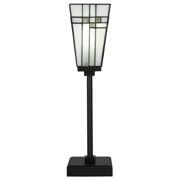 Luna 1-Light Table Lamp, Matte Black/New Deco Art