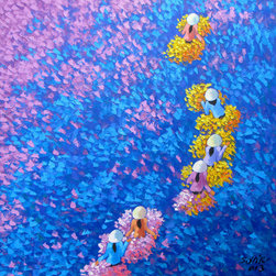 Purple Flower Field - Paintings