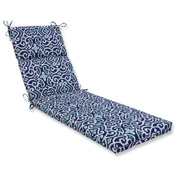 Out/Indoor New Damask Chaise Lounge Cushion, Marine