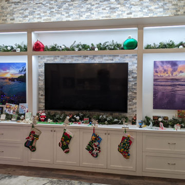 Custom Built-In Shaker Entertainment Center with Illumination