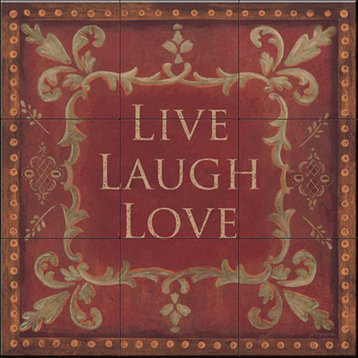 Tile Mural, Live Laugh Love by Jo Moulton