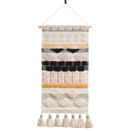 Chunky Tassels Design Textured Woven Wall Hanging