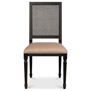 Cane Back Dining Chairs Set of 2 Nero Toffee