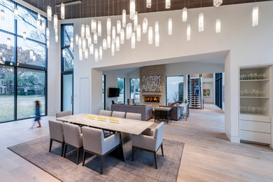 Design ideas for a contemporary dining room in Dallas.