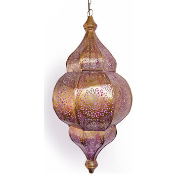 Moorish Brass Pink Lantern