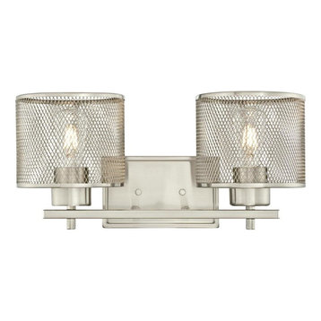 Westinghouse 6327700 Morrison 2 Light 8" Tall Wall Sconce - Brushed Nickel