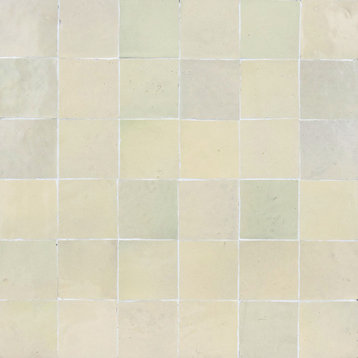 Moroccan Handmade Mosaic Tiles 12"x12" Cream Solid Color