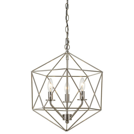 Bellini 3-Light Chandelier, Brushed Nickel