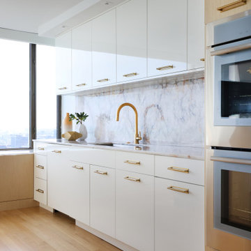 High Gloss Chicago Skyline Kitchen