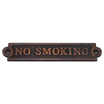 Antique Copper No Smoking Sign 6'', Antique Sign, Nautical Wall Decor