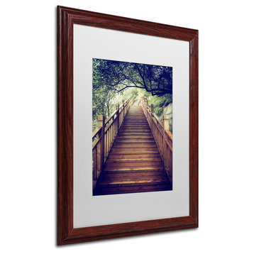Philippe Hugonnard 'Staircase' Art, Wood Frame, White Matte, 20"x16"