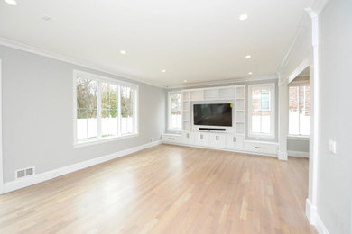 Family room - country family room idea in New York