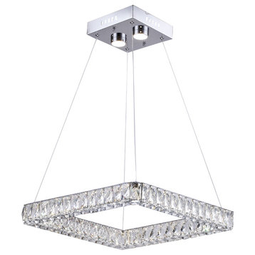 Triple Sided Clear Crystal Square LED Light Fixture With Stainless Steel Frame