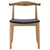 Hans Wegner Style Elbow Dining Chair, Natural Finish-Set of 1