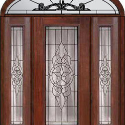 Prehung Side lights-Transom Door 80 Fiberglass Brazos Full Lite Glass - Front Doors