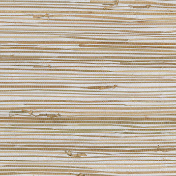 Tan and White Grasscloth Wallpaper, Bolt