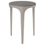 Uttermost - Agra Modern Side Table (25120) - Uttermost 25120 This Modern Side Table Features A Circular Top Made From Light Gray Concrete With White Fleck Details, Creating A Terrazzo Look. The Sleek Metal Base Is Finished In Plated Brushed Nickel.