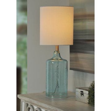 Seaglass Table Lamp, Aqua Blue