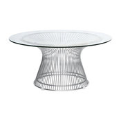Fine Mod Imports Wire Side Table, Glass