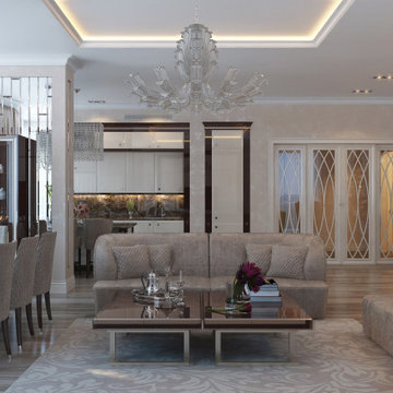 Living room interior in classic style