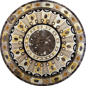 Brown Marble Mosaic, Dynasty 60"x60"