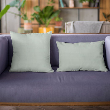 Aqua Solid Shiny Velvet Luxury Throw Pillow, Double sided 22"x22"