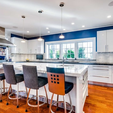Kitchen and Fireplace, Marble and Granite