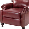 Genuine Leather Cigar Recliner, Home Theater Seating, Set of 2, Burgundy