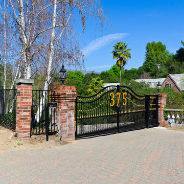 Decorative steel driveway gates