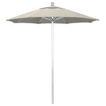 March Products - 7.5' Silver Anodized Push Lift Aluminum Umbrella, Antique Beige Olefin - This heavy duty top seller 7.5 foot commercial grade umbrella offers all the features a residential or commercial owner demand with a robust, commercial grade aluminum frame.  The two-section aluminum pole with a 0.08 inch wall thickness and fiberglass rib framework has superior stability and is perfect for demanding commercial conditions.  The strong aluminum pole frame is matched by a simple and efficient manual push lift system, which compliments a resilient and easy to use umbrella. This umbrella also features Olefin fabrics, which are made with high durability synthetic Olefin fibers that offer improved fade resistance over lesser grade fabric materials like polyester and cotton.